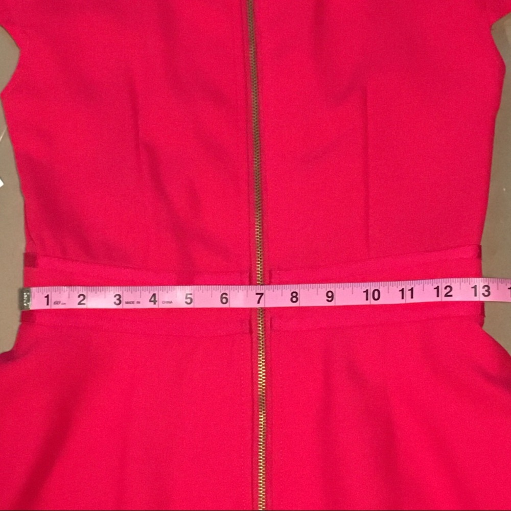 ✨NWT✨Classic Peplum Waist Red Dress w Pencil Skirt & Cap-Sleeves 🏷️by Muse - Picture 14 of 16